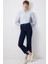 Paçası Püsküllü Denim Pantolon Koyu Denim 2