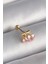 316L Çelik Gold Renk Pembe Zirkon Taşlı Kalp Tragus Piercing - TJ-PR1234 1
