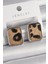 Pirinç Gümüş Renk Leopar Desenli Kare Model Kadın Küpe - TJ-BKP9888 1
