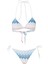 Çizgili Üçgen Bağlamalı Bikini Seti 1