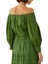 Şık Yeşil Nakışlı Off-Shoulder Bluz 3