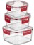 3'lü Pratik Silikon Contalı Sızdırmaz Kapaklı Sağlam Istiflenebilir Saklama Kapları 3