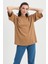 Truvakar Kol Basic Oversize Tişört Kahverengi 1
