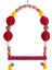 Tünekli Bordo Kadife Boncuklu Kuş Salıncağı 10-16 cm 2