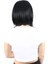 OEM Fiber Sentetik Peruk Perçemsiz Kısa Düz / Siyah 4