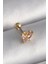 316L Çelik Gold Renk Pembe Zirkon Taşlı Kelebek Tragus Piercing - Lisinya 1