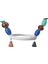Renkli Boncuklu Oval Halkalı Papağan Salıncağı 15 Cm-23 cm 3