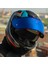 Stream 2 Road Mat Siyah-Gri Kapalı Motosiklet Kaskı Mavi Camlı 2