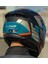 Stream 2 Road Mat Siyah-Gri Kapalı Motosiklet Kaskı Mavi Camlı 5