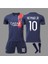 Neymar Jr 10 P:s:g Özel Tasarım Paris-Saint-Germain Bordo/mavi Çocuk Forması 3^lü Set 2