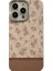 Apple iPhone 15 Pro Max Uyumlu Kılıf Zebana Lily Flowers Silikon Kılıf Açık Kahverengi 1