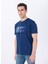 Bisiklet Yaka Baskılı Lacivert Erkek T-Shirt M5SM-TST1292 1