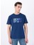 Bisiklet Yaka Baskılı Lacivert Erkek T-Shirt M5SM-TST1292 3