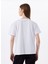 Bisiklet Yaka Düz Beyaz Kadın T-Shirt M5SL-TST1858 5
