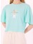 D5SL-TST3508 Mint Bisiklet Yaka Relaxed Baskılı Kadın T-Shirt 4