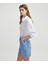 Çiçek Motifli Denim Şort IS1250013079CC2 3