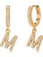 Safety1 Avekı 18K Zarif Altın Kaplama Açacağı Kübik Zirkon Harf Charm Huggie Hoop Küpeler Harfleri A (Yurt Dışından) 5