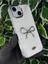 IPHONE 15 Uyumlu Kalpli / Kurdeleli / Kirazlı Simli Kılıf 1