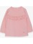 Kız Çocuk Uzun Kollu Tişört Fırıfırlı 3-8 Yaş, Pudra 1