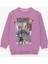 Kız Çocuk Sweatshirt Dostluk Temalı 6-12 Yaş, Eflatun 1