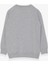 Kız Çocuk Sweatshirt Yazı Baskılı Yırtmaçlı 9-14 Yaş, Açık Gri Melanj 2