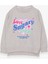 Kız Çocuk Sweatshirt Yazı Baskılı Yırtmaçlı 9-14 Yaş, Bej Melanj 1