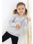 Kız Çocuk Sweatshirt Baskılı Pullu Unicorn 2-6 Yaş, Gri Melanj 1