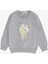 Kız Çocuk Sweatshirt Baskılı Pullu Unicorn 2-6 Yaş, Gri Melanj 5