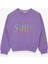 Kız Çocuk Sweatshirt Simli Yazı Baskılı 8-14 Yaş, Lila 1