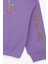 Kız Çocuk Sweatshirt Simli Yazı Baskılı 8-14 Yaş, Lila 4