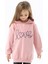Kız Çocuk Sweatshirt Nakışlı Yazı Baskılı 2-6 Yaş, Pudra 1