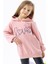 Kız Çocuk Sweatshirt Nakışlı Yazı Baskılı 2-6 Yaş, Pudra 3