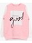 Kız Çocuk Sweatshirt Simli Yazı Baskılı 8-14 Yaş, Somon Melanj 1