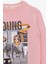 Kız Çocuk Sweatshirt Dostluk Temalı 6-12 Yaş, Pudra 3