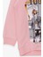 Kız Çocuk Sweatshirt Dostluk Temalı 6-12 Yaş, Pudra 4
