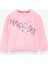Kız Çocuk Sweatshirt Pullu Yazı Baskılı 4-8 Yaş, Pudra 4