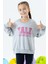 Kız Çocuk Sweatshirt Baskılı 8-14 Yaş, Gri Melanj 1