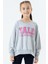 Kız Çocuk Sweatshirt Baskılı 8-14 Yaş, Gri Melanj 2