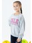 Kız Çocuk Sweatshirt Baskılı 8-14 Yaş, Gri Melanj 3