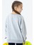 Kız Çocuk Sweatshirt Baskılı 8-14 Yaş, Gri Melanj 4