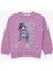 Kız Çocuk Sweatshirt Pullu Baskılı 9-14 Yaş, Eflatun 1