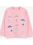 Kız Çocuk Sweatshirt Şemsiyeli Kız Baskılı 1.5-5 Yaş, Somon Melanj 1