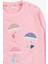 Kız Çocuk Sweatshirt Şemsiyeli Kız Baskılı 1.5-5 Yaş, Somon Melanj 3