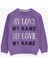 Kız Çocuk Sweatshirt Yazı Baskılı Pullu 8-14 Yaş, Lila 1