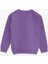 Kız Çocuk Sweatshirt Yazı Baskılı Pullu 8-14 Yaş, Lila 2