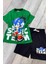 Sonic Baskılı Yeşil Tişört ve Siyah Şort Yazlık Çocuk Takım 1