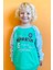 Girls & Boys Erkek Çocok Sweatshirt Yazı Baskılı Cepli 5-10 Yaş, Yeşil 3