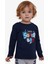 Erkek Çocuk Uzun Kollu Tişört Yazı Baskılı 1-4 Yaş, Lacivert 1