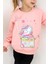 Kız Çocuk Sweatshirt Unicorn 2-6 Yaş, Somon 3