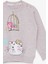 Kız Çocuk Sweatshirt Simli Kedicik Baskılı 1.5-5 Yaş, Bej Melanj 3